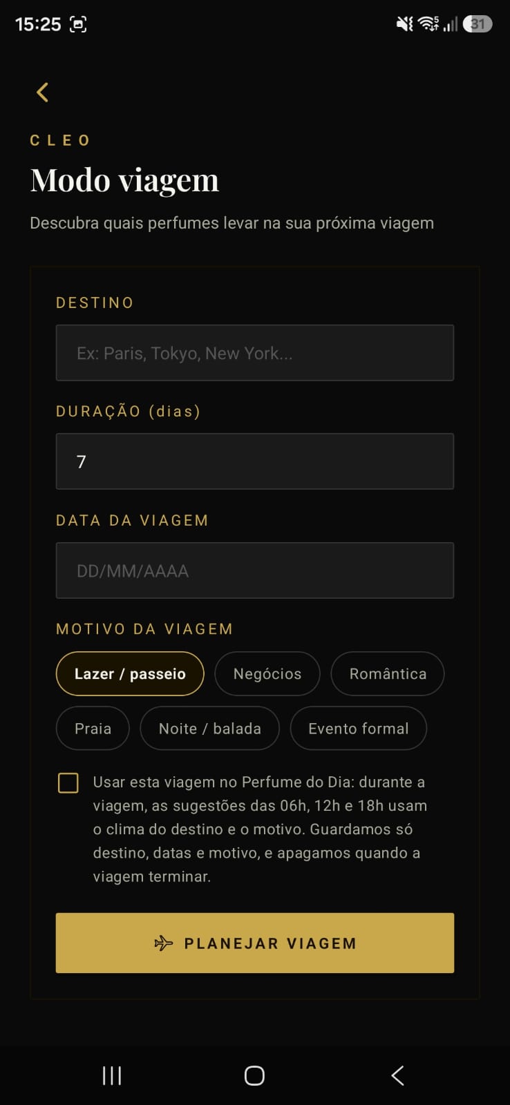 Modo viagem
